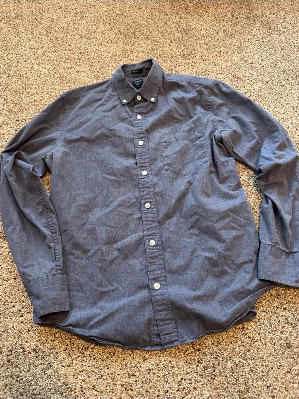 J. Crew Men's Slim Fit Long-Sleeve Button-Down Shirt in Blue size M